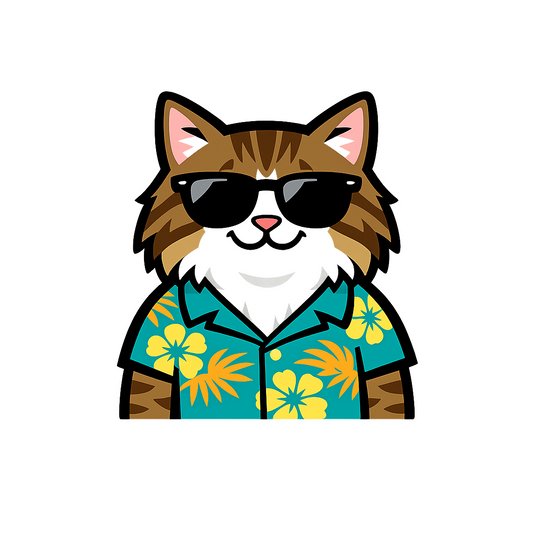 Tropical Norwegian Forest Cat - Bordered Artwork