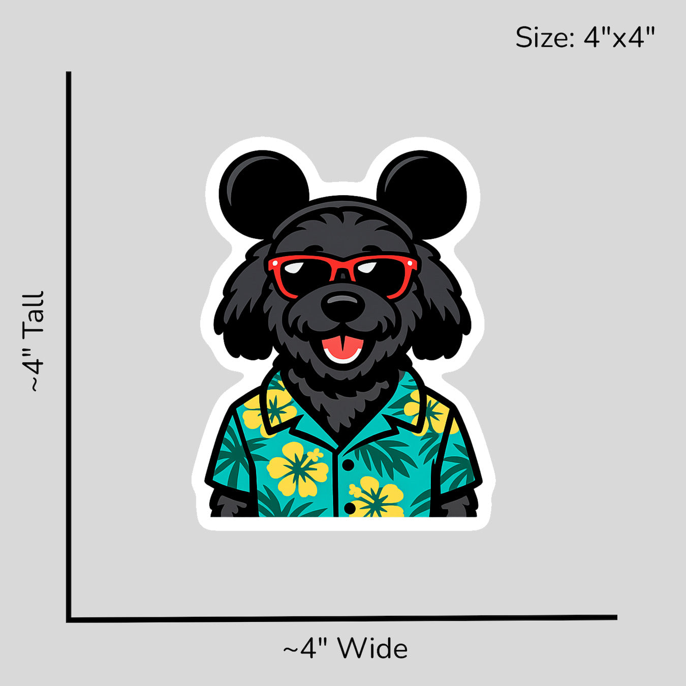 Magic Black Goldendoodle - Size Reference Mockup