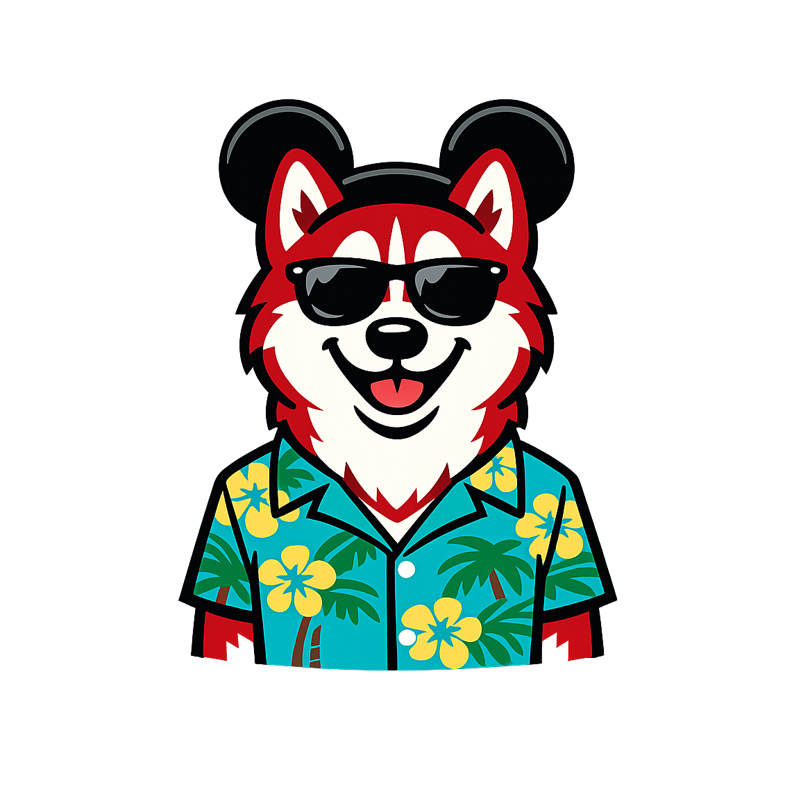 Magic Red Husky - Bordered Artwork