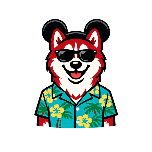 Magic Red Husky - Bordered Artwork