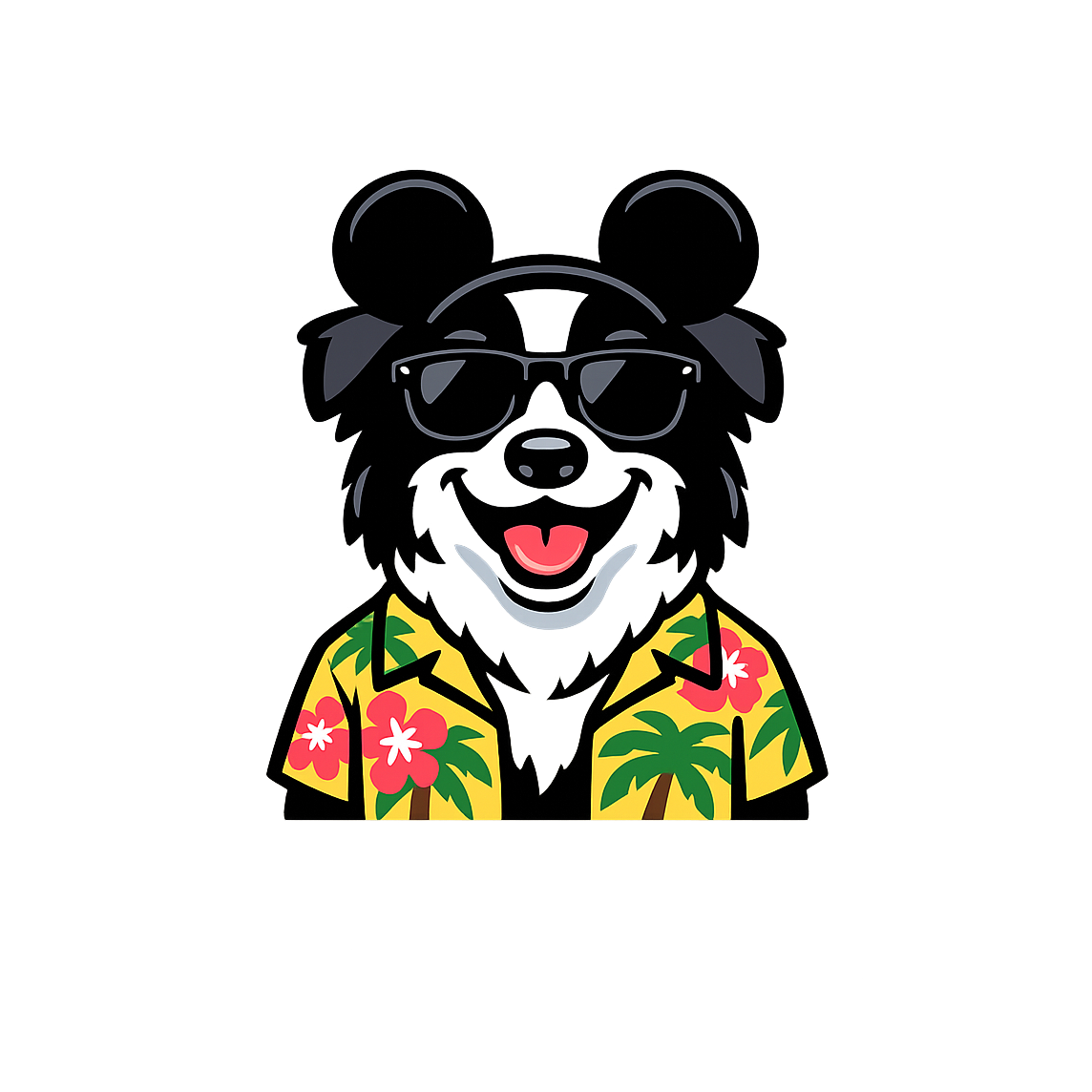 Magic Black Border Collie - Bordered Artwork