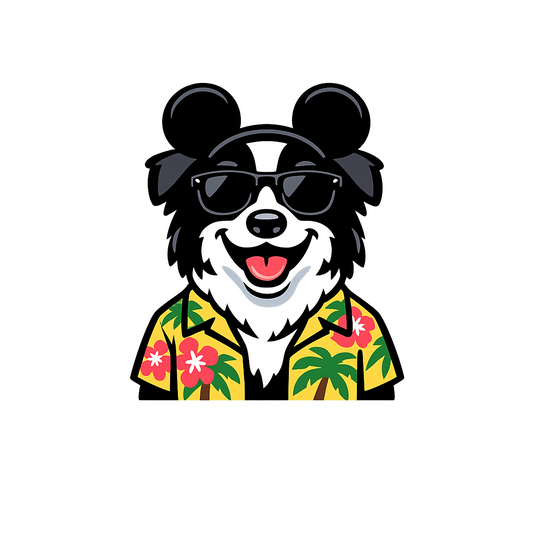 Magic Black Border Collie - Bordered Artwork