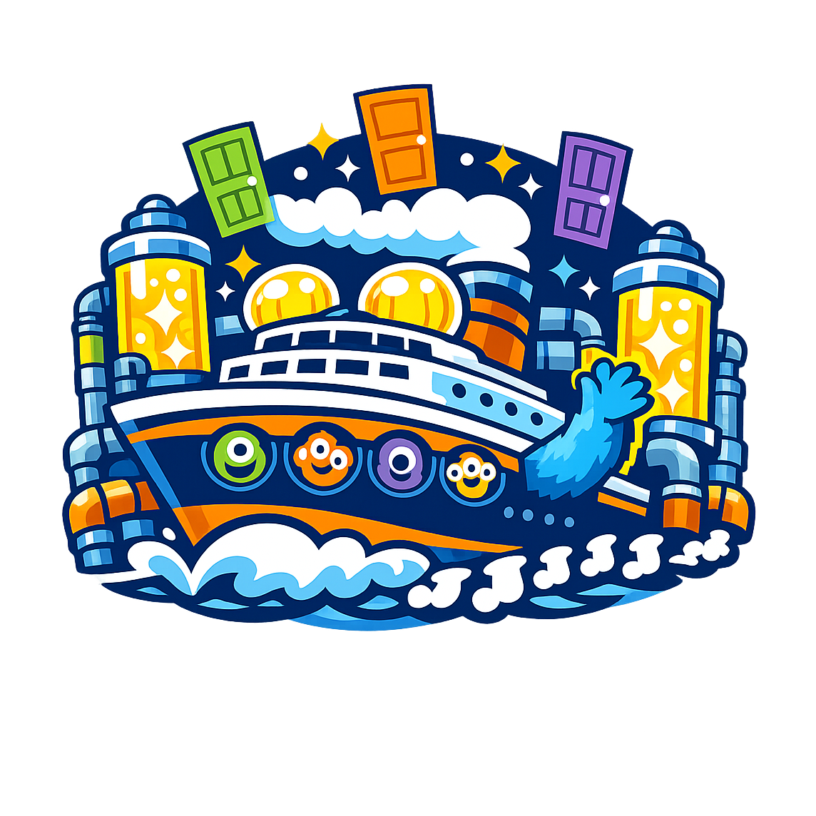 Monsters on a Cruise - Bordered Artwork