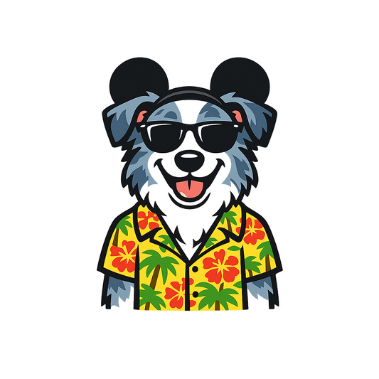 Magic Blue Merle Border Collie - Bordered Artwork