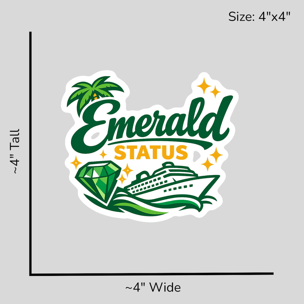 Emerald Status - Size Reference Mockup