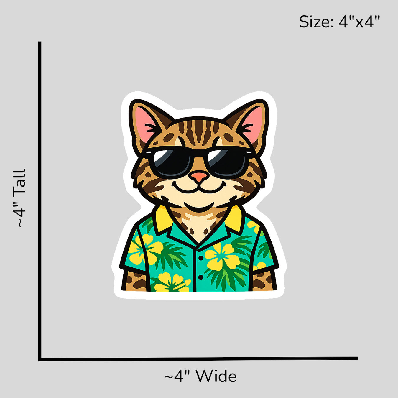 Tropical Bengal Cat - Size Reference Mockup