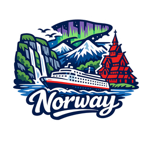 Norwegian Fjords Majesty - Bordered Artwork