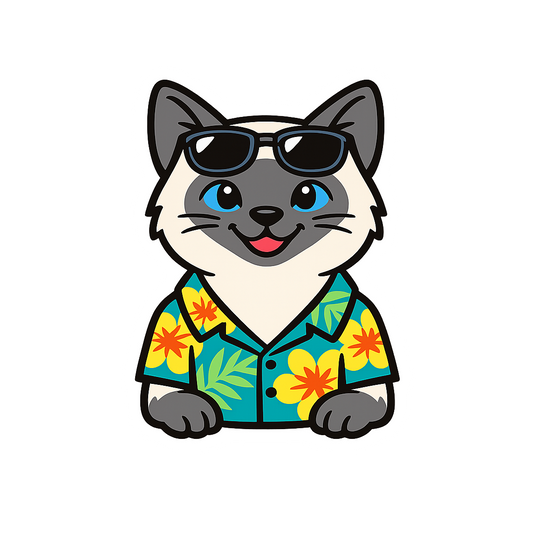 Tropical Blue Point Siamese - Bordered Artwork