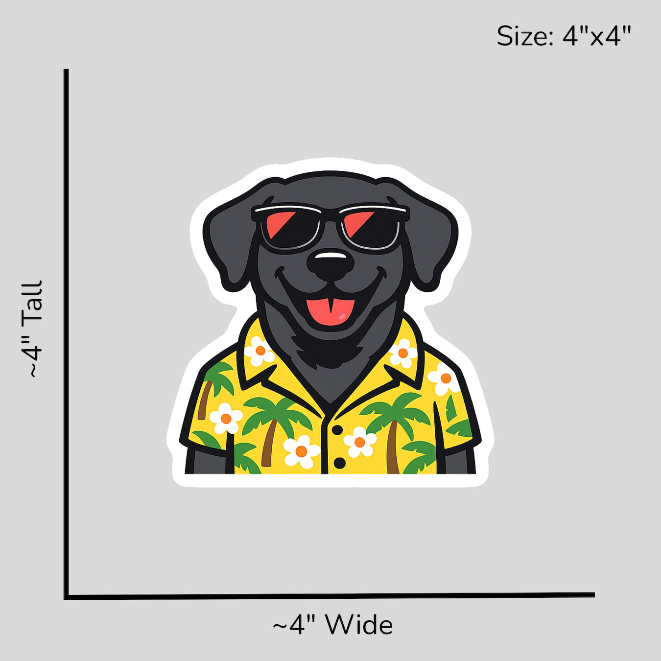 Tropical Black Lab - Size Reference Mockup