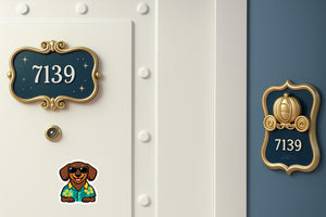 Tropical Chocolate Dachshund - Door Style 2 Mockup