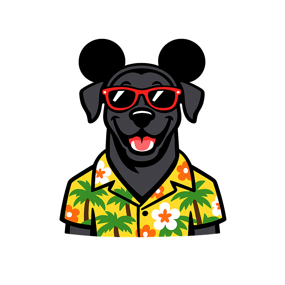 Magic Black Great Dane - Bordered Artwork