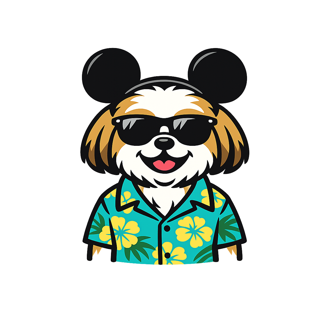 Magic Gold Shih Tzu - Bordered Artwork