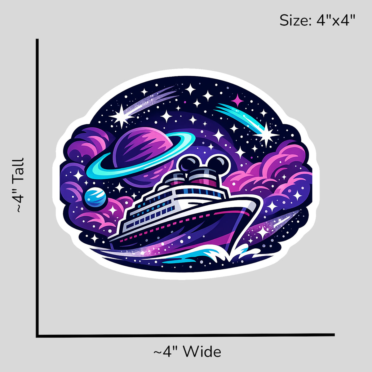 Cosmic Voyage Cruise - Size Reference Mockup