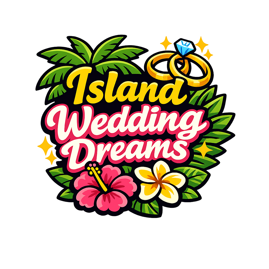 Island Wedding Dreams - Bordered Artwork