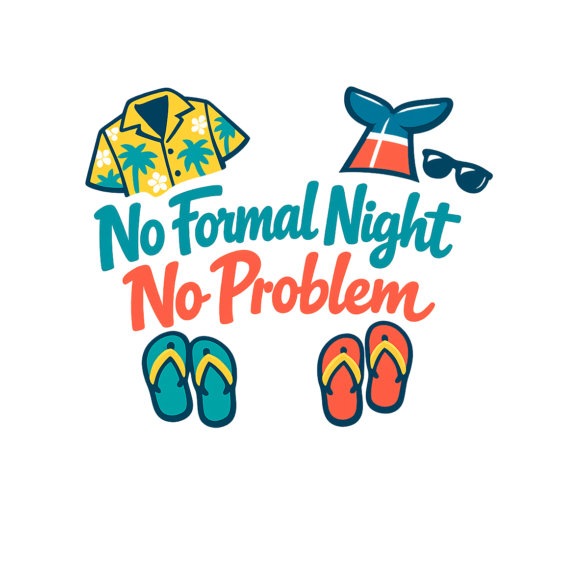 No Formal Night No Problem - Bordered Artwork