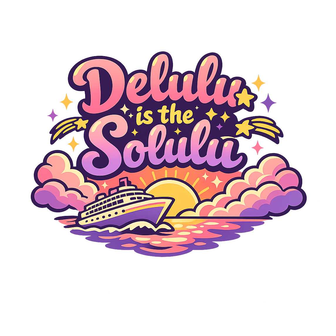 Delulu is the Solulu - Bordered Artwork