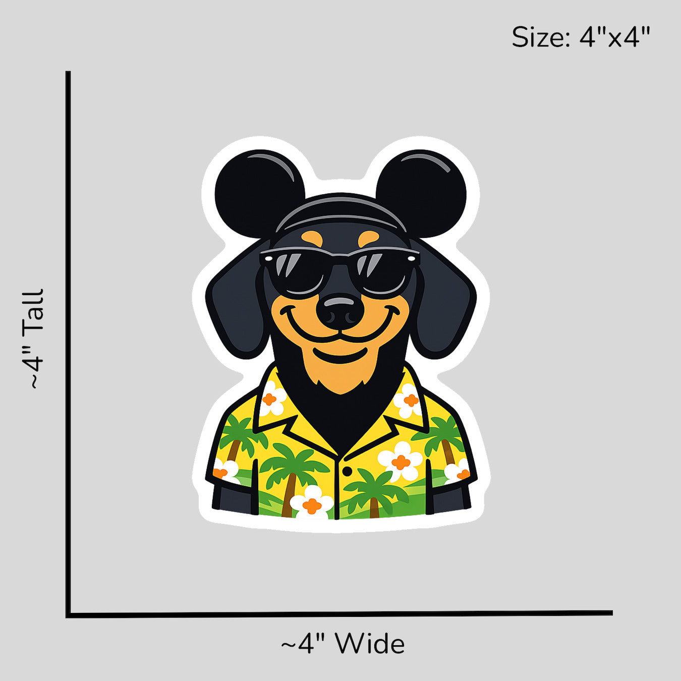 Magic Black Dachshund - Size Reference Mockup