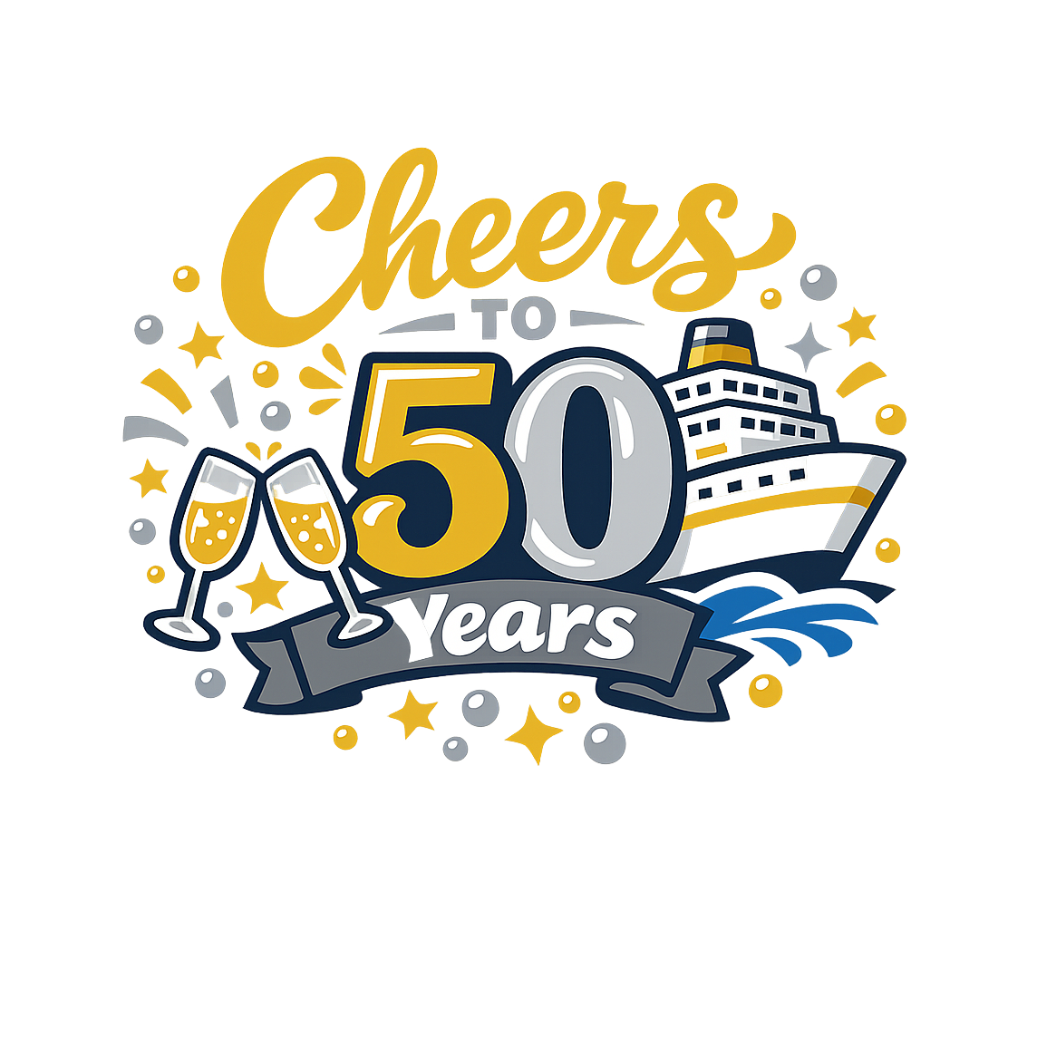 Cheers to 50 Years - Bordered Artwork