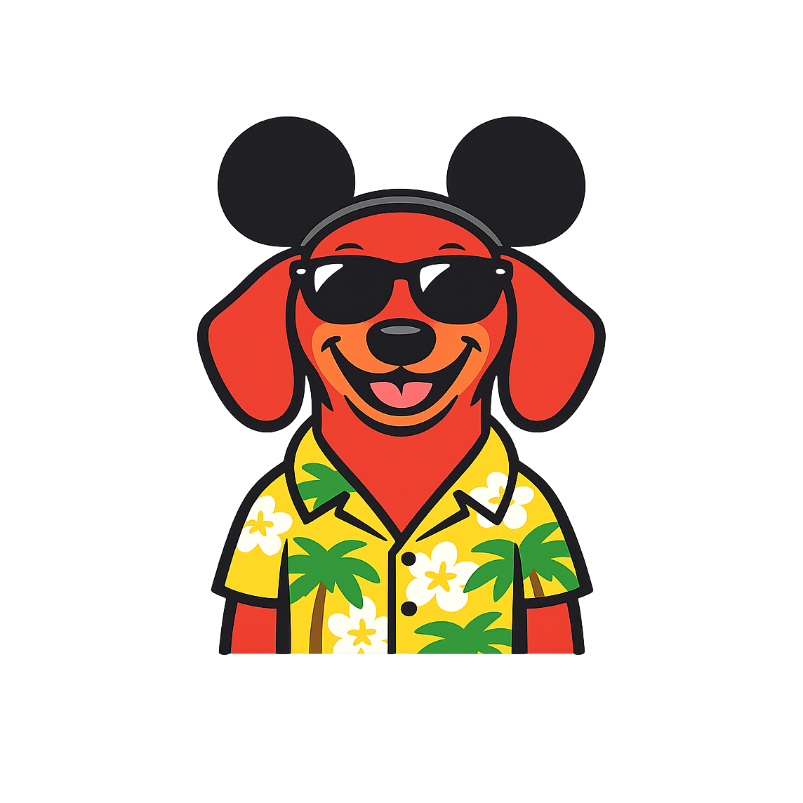 Magic Red Dachshund - Bordered Artwork