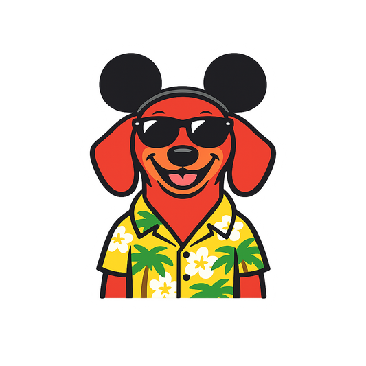 Magic Red Dachshund - Bordered Artwork