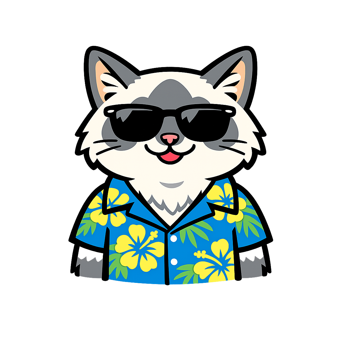 Tropical Blue Point Ragdoll - Bordered Artwork