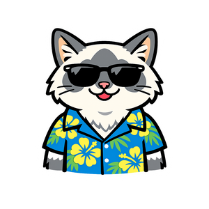 Tropical Blue Point Ragdoll - Bordered Artwork