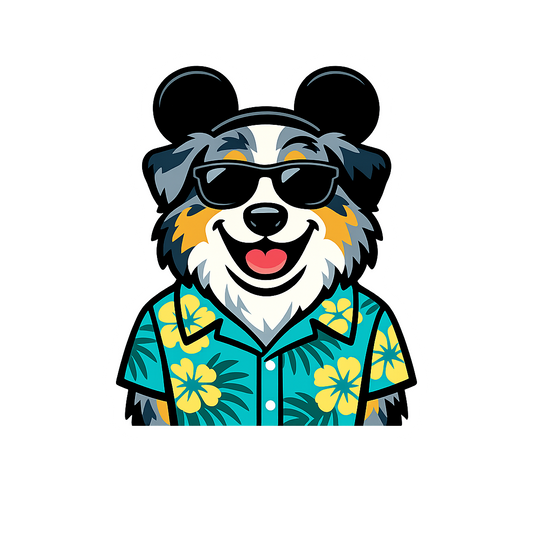 Magic Blue Merle Australian Shepherd - Bordered Artwork