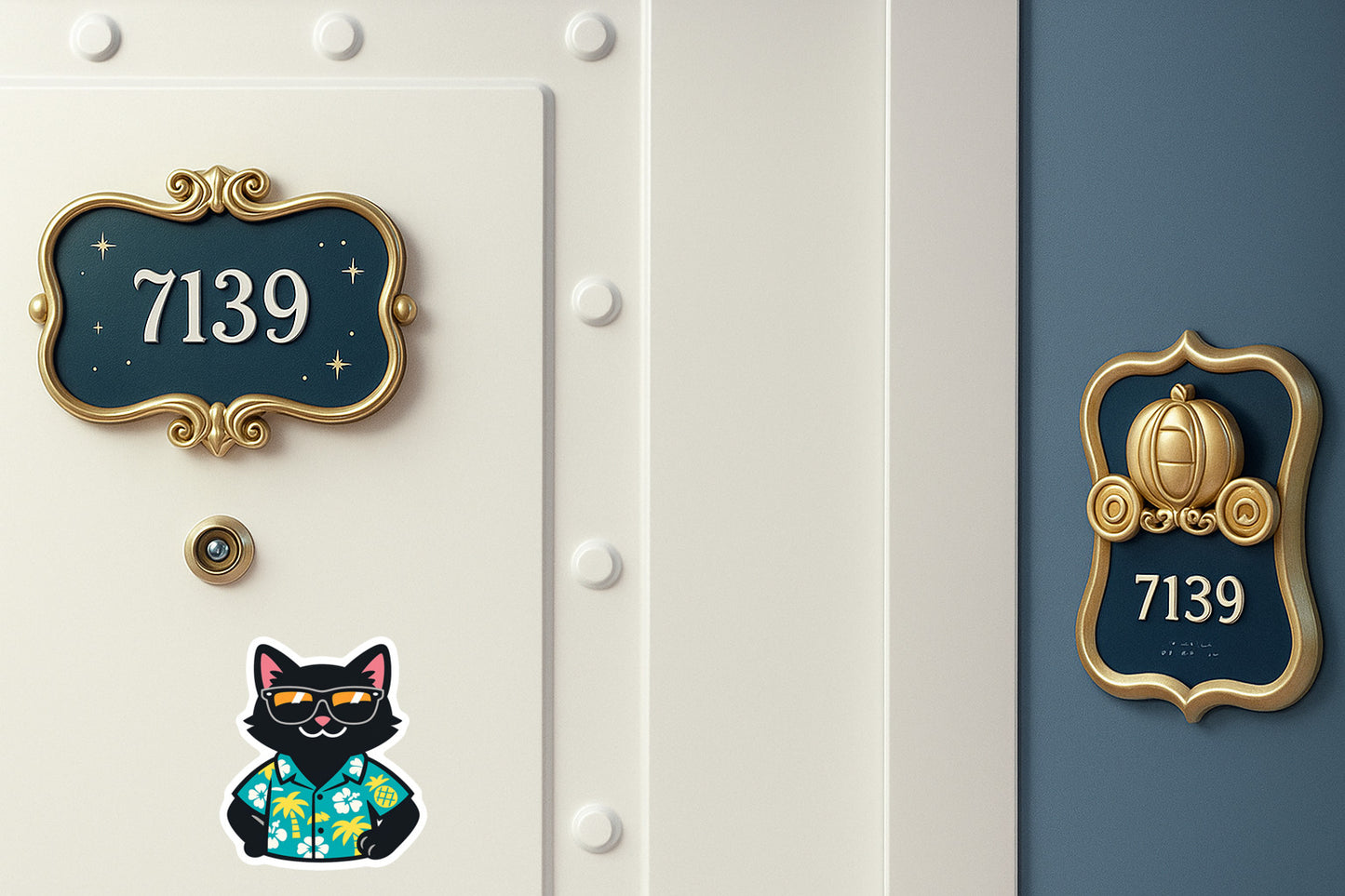 Tropical Black Cat - Door Style 2 Mockup