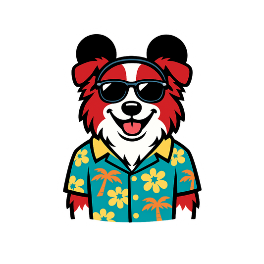 Magic Red Border Collie - Bordered Artwork