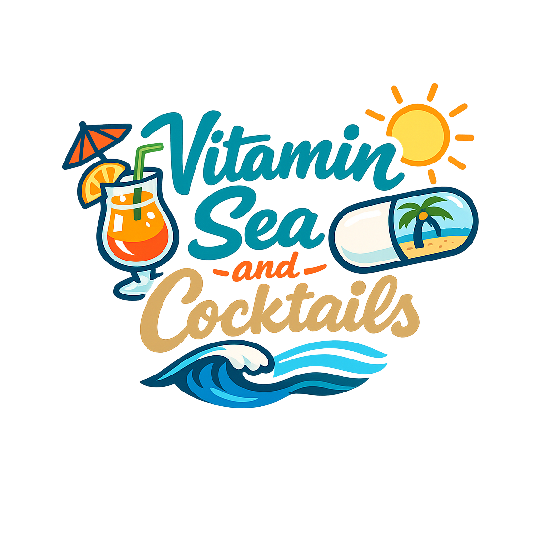 Vitamin Sea and Cocktails - Bordered Artwork