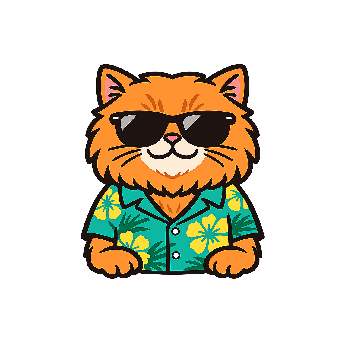 Tropical Orange Persian - Bordered Artwork