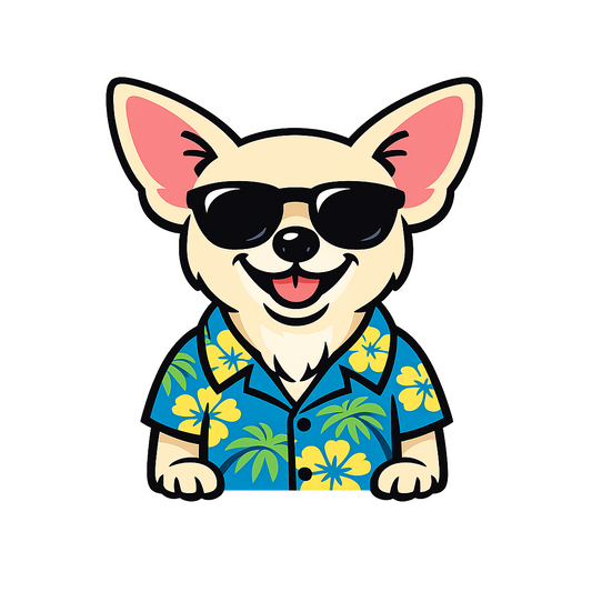 Tropical Cream Chihuahua - Bordered Artwork