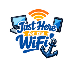 Just Here for the WiFi - Bordered Artwork