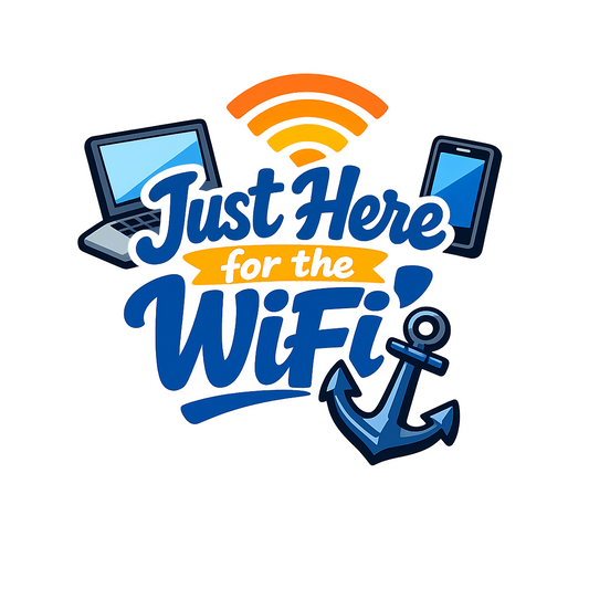 Just Here for the WiFi - Bordered Artwork