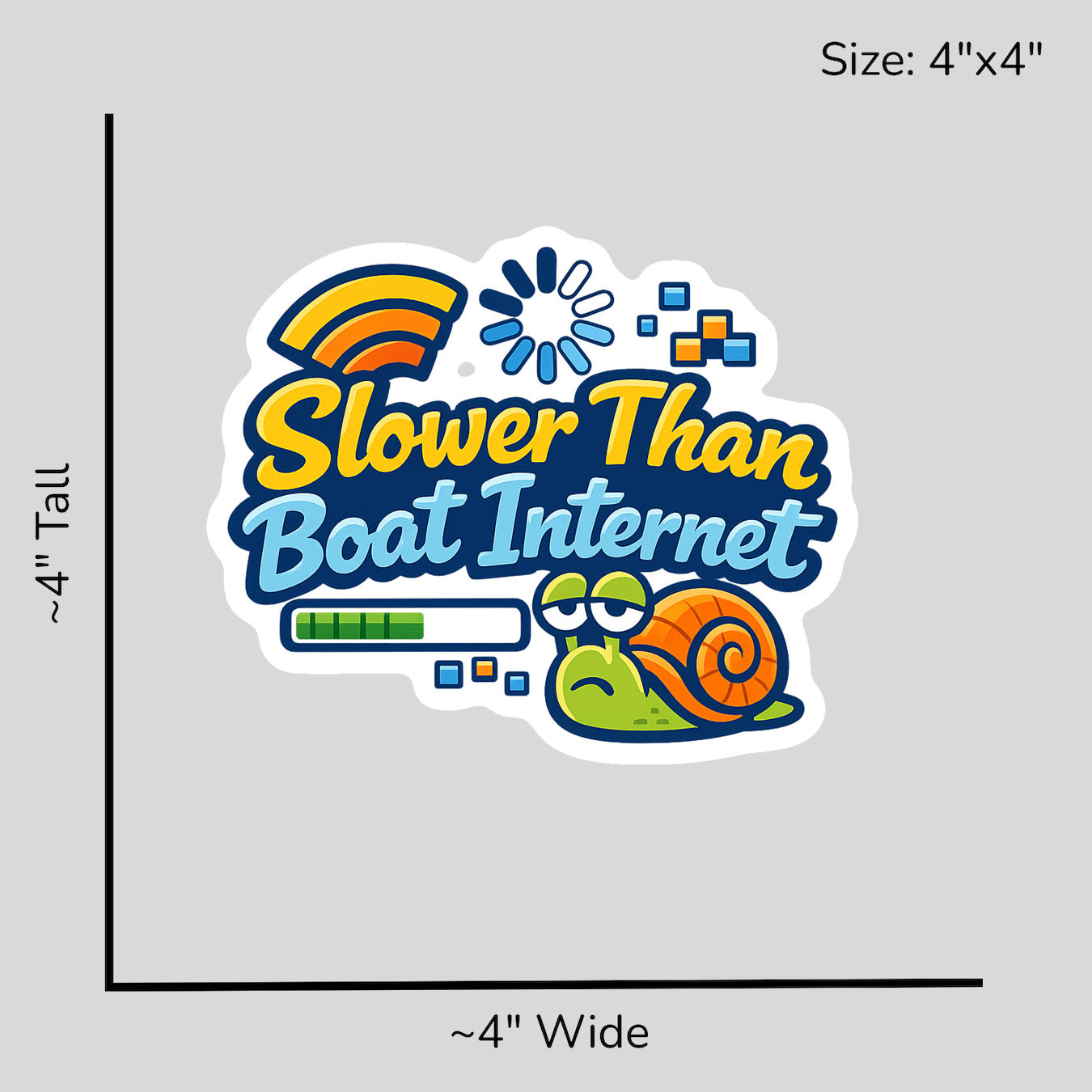 Slower Than Boat Internet - Size Reference Mockup