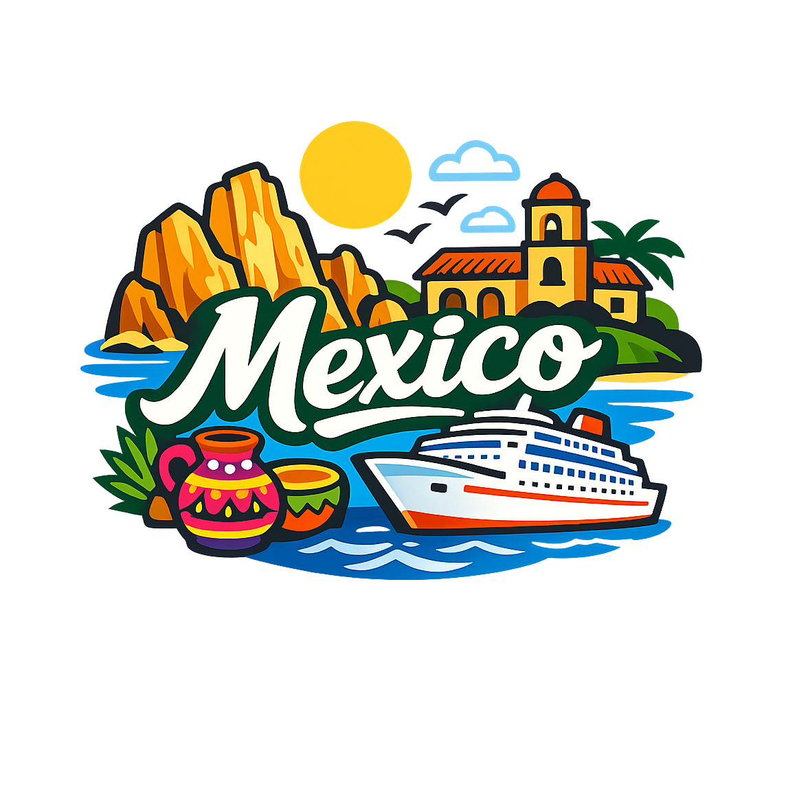 Mexican Riviera Magic - Bordered Artwork