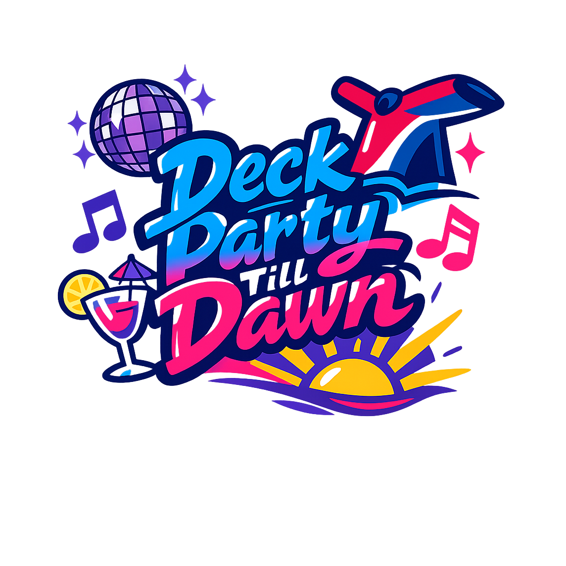 Deck Party Till Dawn - Bordered Artwork