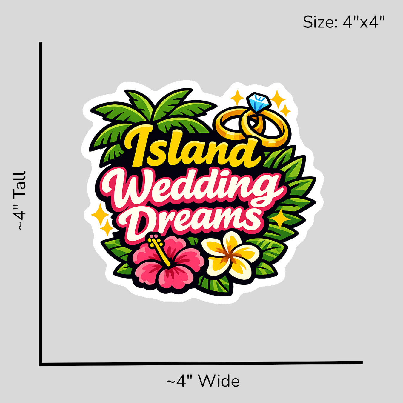 Island Wedding Dreams - Size Reference Mockup
