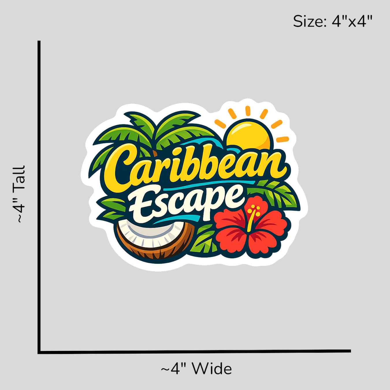 Caribbean Escape - Size Reference Mockup