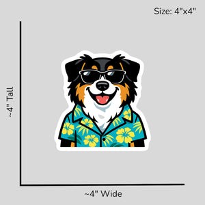 Tropical Black Australian Shepherd - Size Reference Mockup