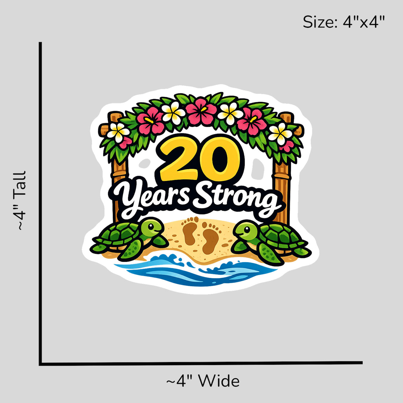 20 Years Strong - Size Reference Mockup