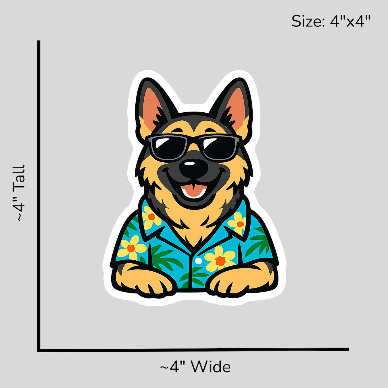 Tropical German Shepherd - Size Reference Mockup