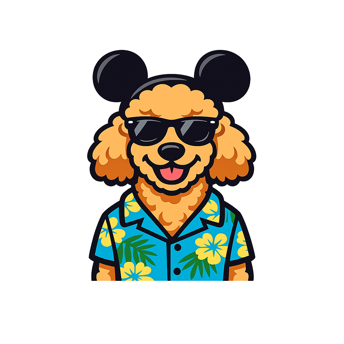 Magic Apricot Poodle - Bordered Artwork