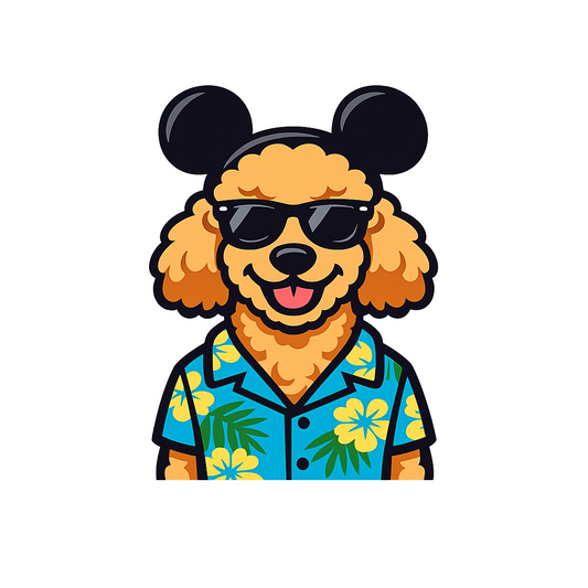 Magic Apricot Poodle - Bordered Artwork