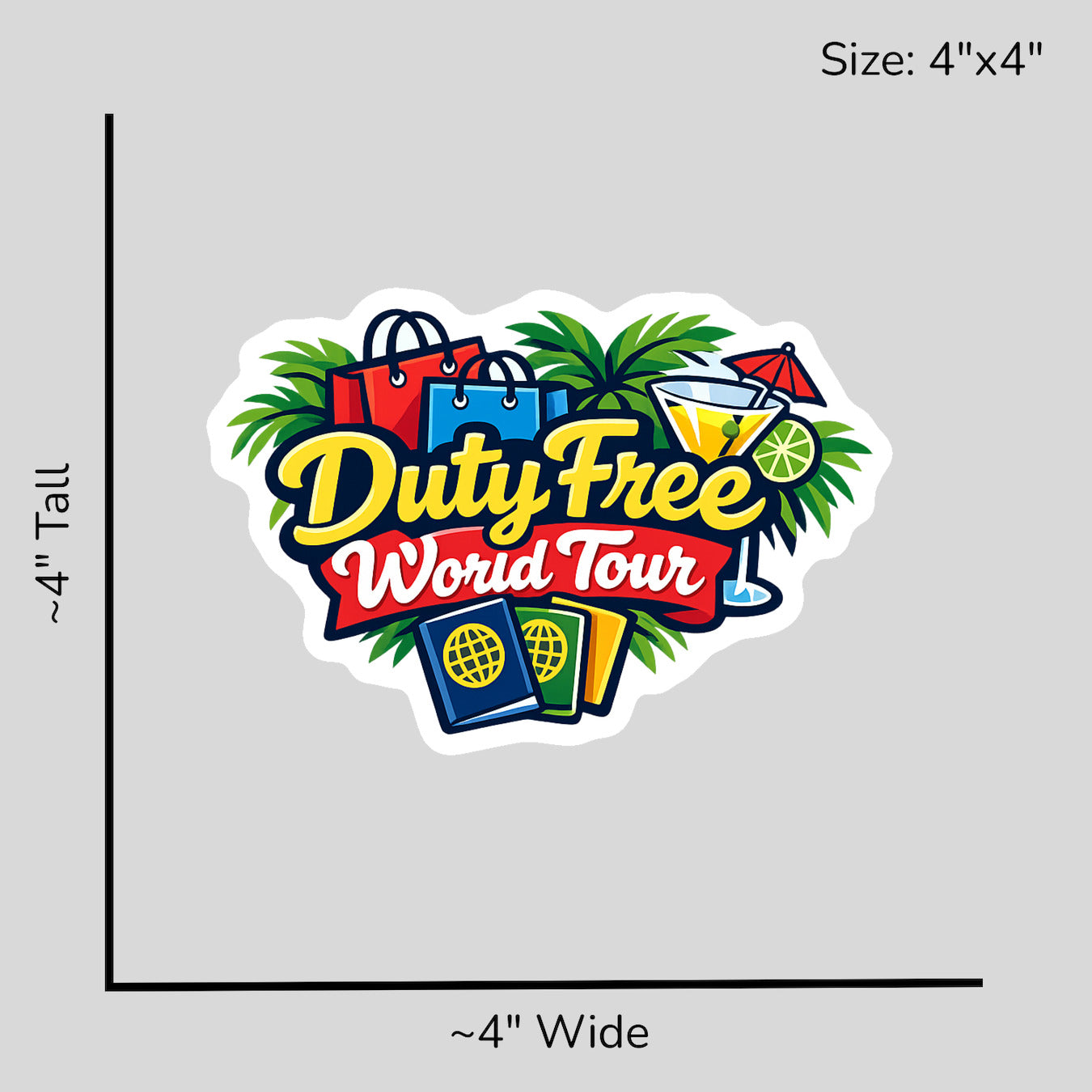 Duty Free World Tour - Size Reference Mockup