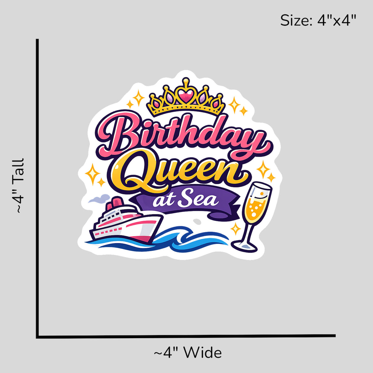 Birthday Queen at Sea - Size Reference Mockup