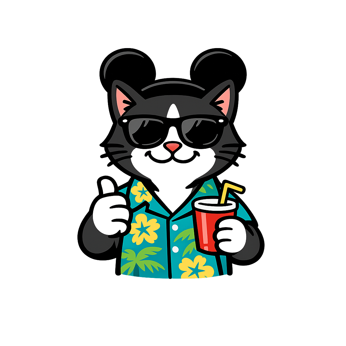 Magic Tuxedo Cat - Bordered Artwork