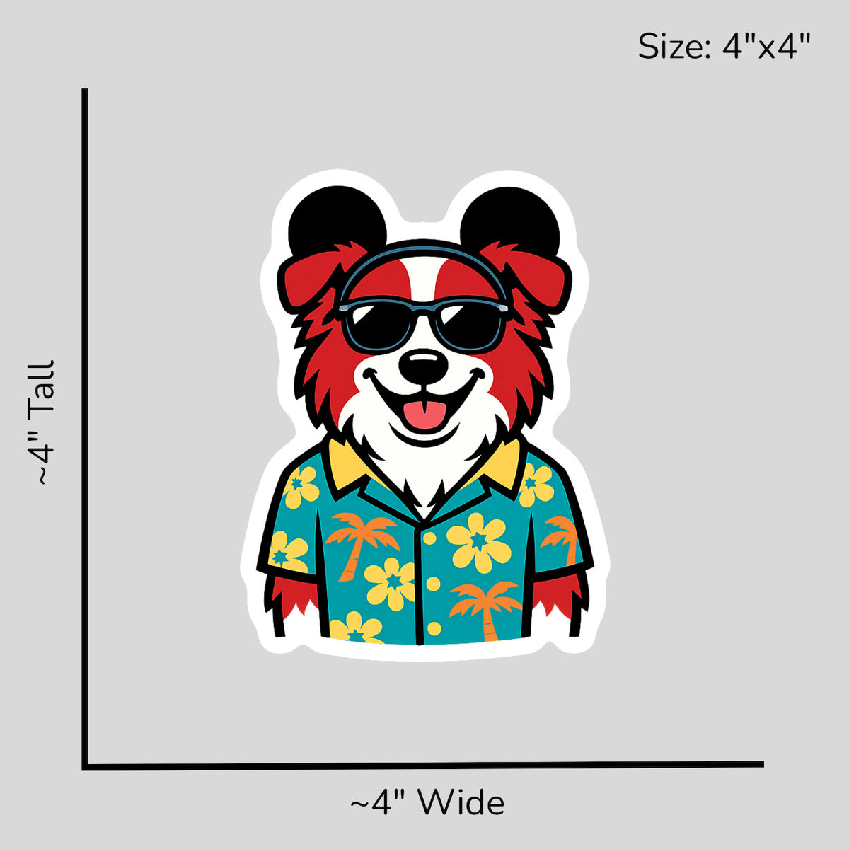 Magic Red Border Collie - Size Reference Mockup