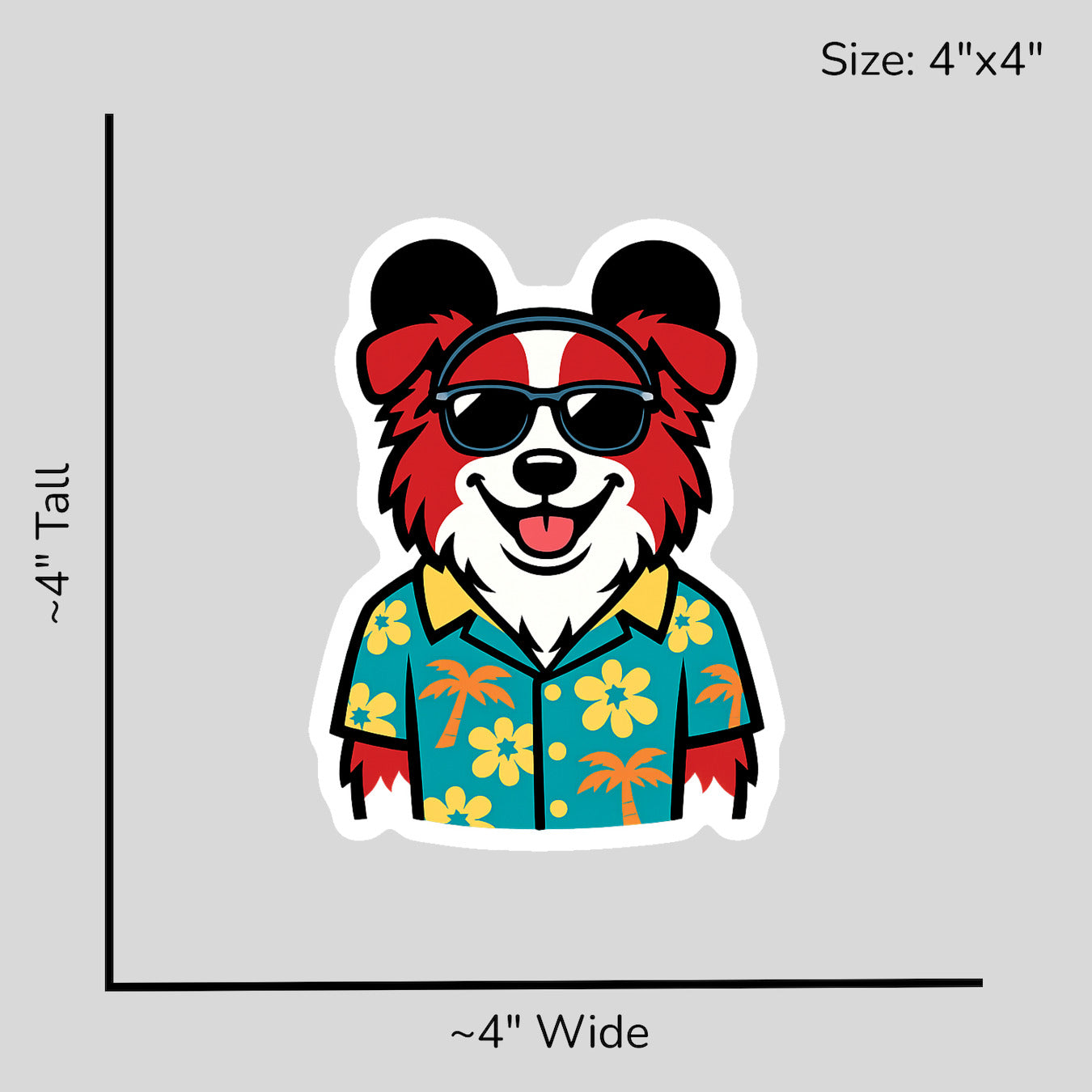 Magic Red Border Collie - Size Reference Mockup