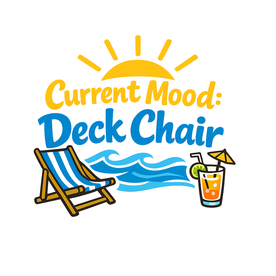 Current Mood Deck Chair - Bordered Artwork